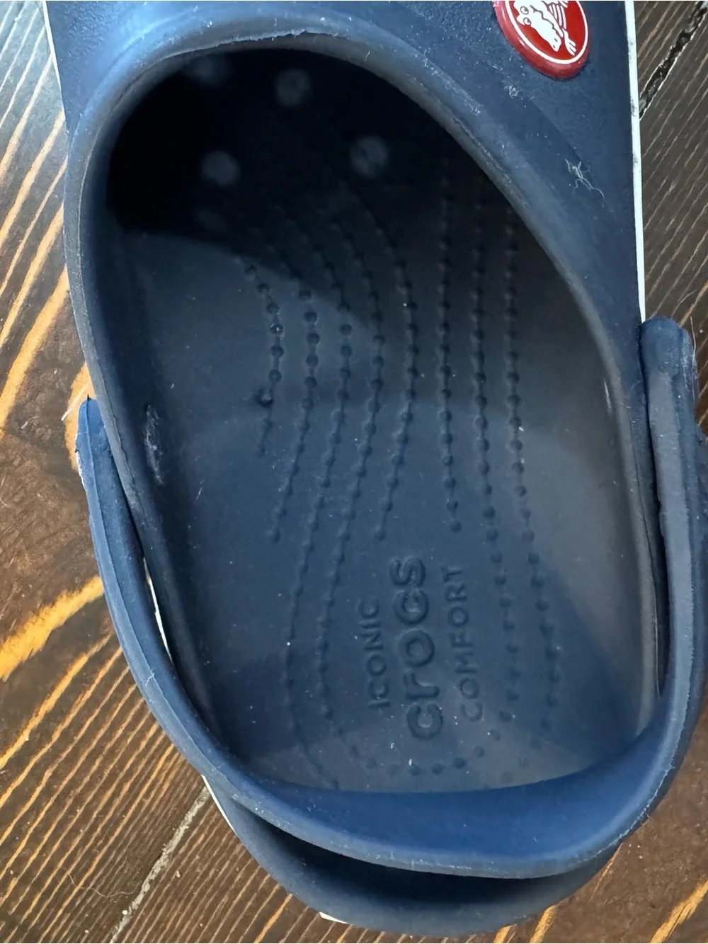 CROCS Kids Navy Blue Clog with Red Trim - Crocband